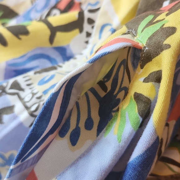 Erin london stretch abstract painted look large button down lightweight jacket - Picture 16 of 16